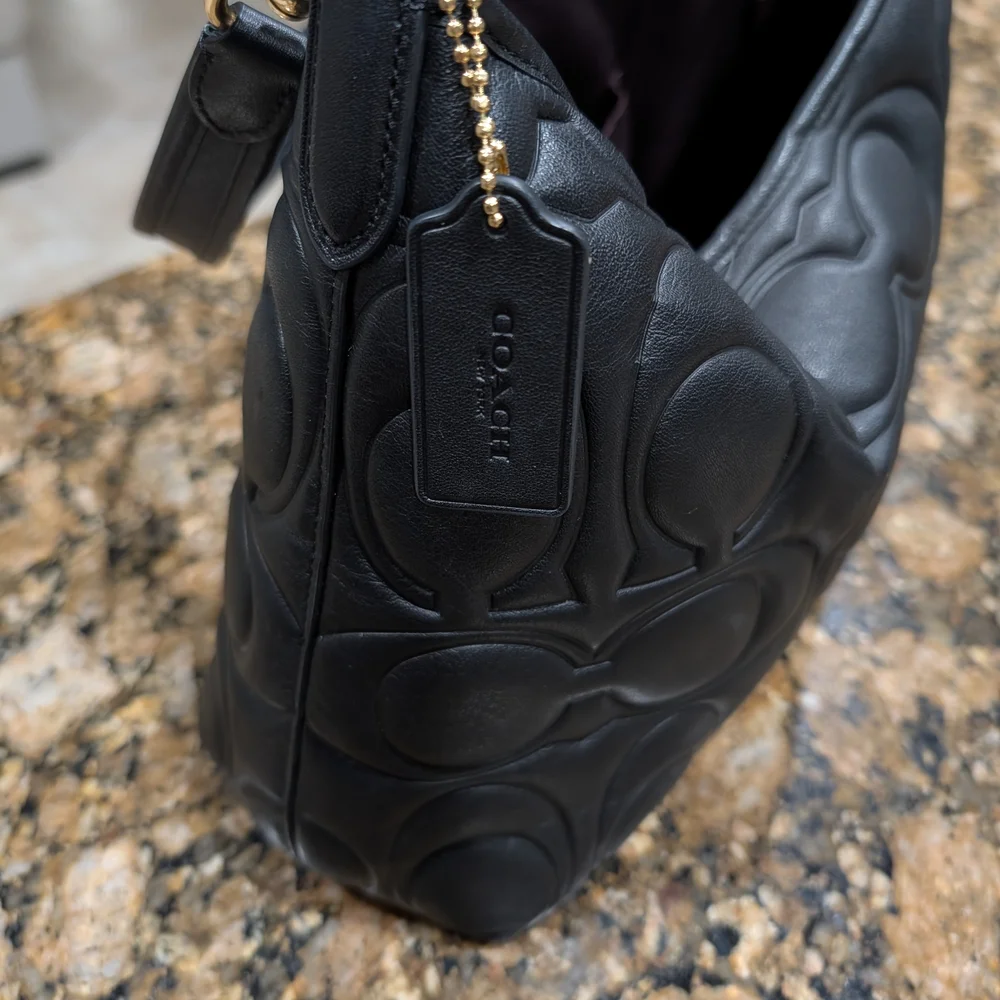 Coach Black Embossed Shoulder Bag - Picture 3 of 9